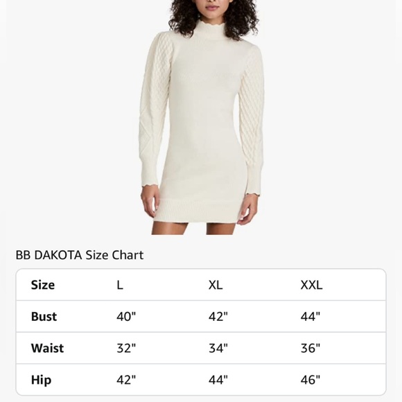 BB Dakota by Steve Madden Long Sleeve sweater Dress - color: Oatmeal, size: XS - Picture 6 of 9